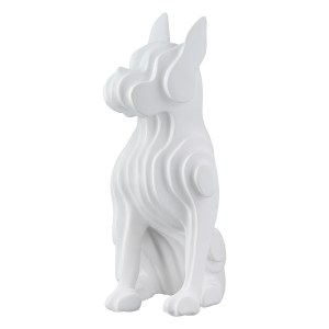 Artelibre - 05161458  FIGURE DOG SYNTHETIC RESIN WHITE 8X12X22CM 8X12X22CM