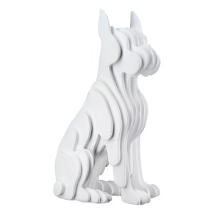 Artelibre - 05161458  FIGURE DOG SYNTHETIC RESIN WHITE 8X12X22CM 8X12X22CM