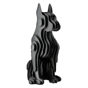 Artelibre - 05161459  FIGURE DOG SYNTHETIC RESIN BLACK 13X15X29CM 13X15X29CM
