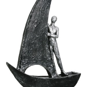 Artelibre - 05161463  FIGURE BOAT MAN MOTIF ΣΥΝΘΕΤΙΚΗ ΡΗΤΙΝΗ ΧΡΥΣΟ ΧΡΩΜΑ ΑΣΗΜΙ ΧΡΩΜΑ 2 ΠΟΙΚΙΛΙΑ 20X6X29CM 20X6X29CM