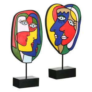 Artelibre - 05161476  SCULPTURE FACE MOTIF ΣΥΝΘΕΤΙΚΗ ΡΗΤΙΝΗ ΠΟΛΥΧΡΩΜΗ 2 ΠΟΙΚΙΛΙΑ 20X7X35CM 20X7X35CM