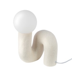 Artelibre - 05161479  ΕΠΙΤΡΑΠΕΖΙΟ ΦΩΤΙΣΤΙΚΟ ORGANIC CERAMIC BEIGE WHITE 18X17X30CM 18X17X30CM