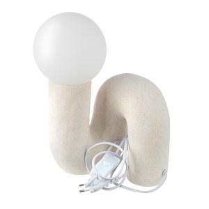 Artelibre - 05161479  ΕΠΙΤΡΑΠΕΖΙΟ ΦΩΤΙΣΤΙΚΟ ORGANIC CERAMIC BEIGE WHITE 18X17X30CM 18X17X30CM