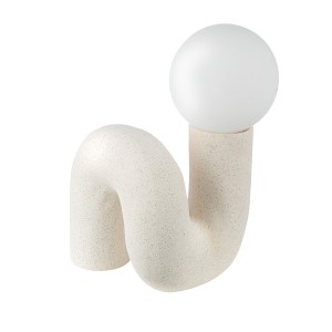 Artelibre - 05161479  ΕΠΙΤΡΑΠΕΖΙΟ ΦΩΤΙΣΤΙΚΟ ORGANIC CERAMIC BEIGE WHITE 18X17X30CM 18X17X30CM