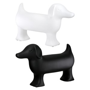 Artelibre - 05161501  FIGURE DOG CERAMIC BLACK WHITE 2 ASSORTED 35X11X23CM 35X11X23CM
