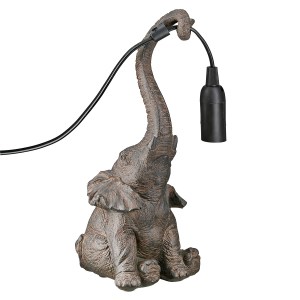 Artelibre - 05161512 ΕΠΙΤΡΑΠΕΖΙΟ ΦΩΤΙΣΤΙΚΟ ELEPHANT ΣΥΝΘΕΤΙΚΗ ΡΗΤΙΝΗ ΚΑΦΕ 12X13X28CM 12X13X28CM