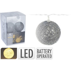 Artelibre - 06351109 10 LED ΜΠΑΛΕΣ Φ6CM ΘΕΡΜΟ ΦΩΣ ΜΠΑΤΑΡΙΑΣ