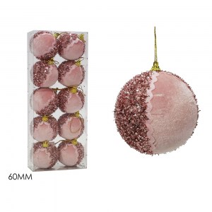 Artelibre - 06510671 ΜΠΑΛΑ ΜΕ GLITTER ΡΟΖ ΒΕΛΟΥΔΟ Φ6CM ΣΕΤ 10ΤΜΧ