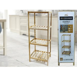 Artelibre - 06511556 ΡΑΦΙΕΡΑ ΕΠΙΔΑΠΕΔΙΑ ΜΕ 4 ΡΑΦΙΑ ΦΥΣΙΚΟ ΞΥΛΟ 35X30X100CM