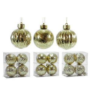 Artelibre - 06511759 ΜΠΑΛΑ ΧΡΥΣΟ ΓΥΑΛΙ Φ10CM ΣΕΤ 4ΤΜΧ ΣΕ 3 ΣΧΕΔΙΑ