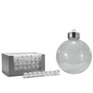 Artelibre - 06511773 ΜΠΑΛΑ ΛΕΥΚΟ ΜΕ ΑΣΗΜΙ GLITTER Φ6CM ΣΕΤ 8ΤΜΧ