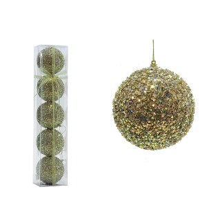 Artelibre - 06511779 ΜΠΑΛΑ ΜΕ GLITTER ΧΡΥΣΟ Φ10CM ΣΕΤ 5ΤΜΧ