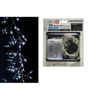 Artelibre - 06511816 30 MICROLED ΕΣΩΤ. ΧΩΡΟΥ ΨΥΧΡΟ ΛΕΥΚΟ ΦΩΣ ΔΙΑΦΑΝΟ ΚΑΛΩΔΙΟ ΜΗ ΕΠΕΚΤΕΙΝΟΜΕΝΟ IP44 ΜΠΑΤΑΡΙΑΣ 4.5V 2M