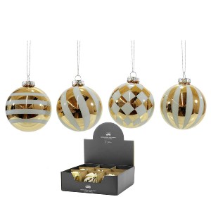 Artelibre - 06511904 ΜΠΑΛΑ ΧΡΥΣΟ/ΛΕΥΚΟ ΓΥΑΛΙ Φ10CM ΣΕ 4 ΣΧΕΔΙΑ