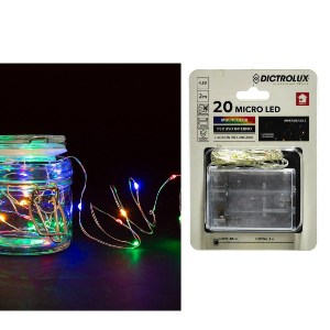Artelibre - 06512114 20 MICROLED ΕΣΩΤ. ΧΩΡΟΥ ΠΟΛΥΧΡΩΜΟ ΦΩΣ ΔΙΑΦΑΝΟ ΚΑΛΩΔΙΟ ΜΗ ΕΠΕΚΤΕΙΝΟΜΕΝΟ ΜΠΑΤΑΡΙΑΣ 4.5V 2.5M