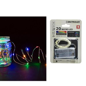 Artelibre - 06512116 20 MICROLED ΕΣΩΤ. ΧΩΡΟΥ ΠΟΛΥΧΡΩΜΟ ΦΩΣ ΔΙΑΦΑΝΟ ΚΑΛΩΔΙΟ ΜΗ ΕΠΕΚΤΕΙΝΟΜΕΝΟ ΜΠΑΤΑΡΙΑΣ 3V 2.5M