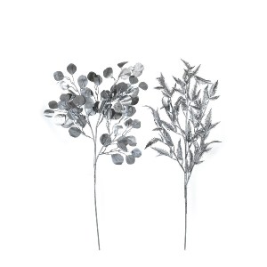 Artelibre - 06512164 ΚΛΑΔΙ ΜΕ ΦΥΛΛΑ ΑΣΗΜΙ 100CM ΣΕ 2 ΣΧΕΔΙΑ