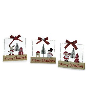 Artelibre - 06512185 ΔΙΑΚΟΣΜΗΤΙΚΟ MERRY CHRISTMAS ΜΕ ΦΩΣ 18X2X17CM ΣΕ 3 ΣΧΕΔΙΑ