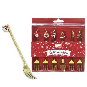 Artelibre - 06512305 ΧΡΙΣΤΟΥΓΕΝΝΙΑΤΙΚΑ ΠΗΡΟΥΝΙΑ ΧΡΥΣΟ INOX ΣΕΤ 6ΤΜΧ