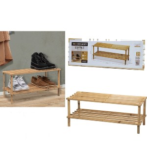 Artelibre - 06512595 ΡΑΦΙ ΠΑΠΟΥΤΣΙΩΝ WOODHANDY ARTELIBRE ΚΑΦΕ ΞΥΛΟ 74X26X30CM 2ΤΜΧ