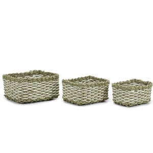Artelibre - 06512617 ΣΕΤ 3 ΚΑΛΑΘΙΑ ARTELIBRE ΠΡΑΣΙΝΟ/ΛΕΥΚΟ SEAGRASS/ΚΟΡΔΟΝΙ ΧΑΡΤΟΥ 25X17X12CM
