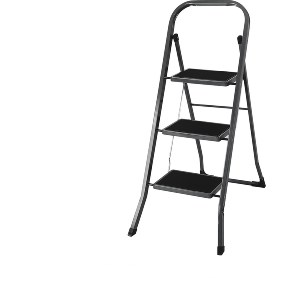 Artelibre - 06512644 ΣΚΑΜΠΟ EASYCLIMB ΜΑΥΡΟ/ΧΑΛΥΒΑΣ 46.5X73.5X116CM 3 ΣΚΑΛΟΠΑΤΙΑ