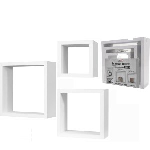 Artelibre - 06512703 ΣΕΤ ΡΑΦΙΑ ΚΥΒΙΚΑ ARTELIBRE ΛΕΥΚΑ ΞΥΛΟ 25X25X9CM/20X20X9CM/15X15X9CM 3ΤΜΧ