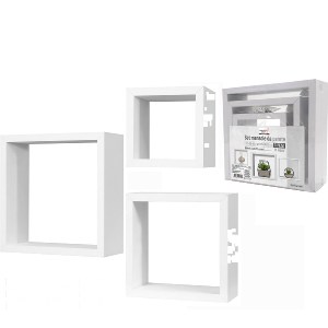 Artelibre - 06512704 ΣΕΤ ΡΑΦΙΩΝ ΚΥΒΟΙ ARTELIBRE ΛΕΥΚΟ ΞΥΛΟ 35X35X12CM/30X30X12CM/25X25X12CM 3ΤΜΧ