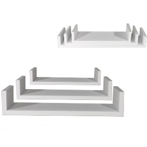 Artelibre - 06512708 ΡΑΦΙΑ ΤΟΙΧΟΥ ARTELIBRE ΛΕΥΚΟ MDF 60X15.5X8CM 50X15.5X8CM 40X15.5X8CM 3ΤΜΧ