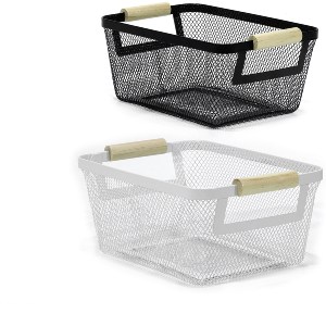 Artelibre - 06512789 ΚΑΛΑΘΙ ΜΑΥΡΟ/ΛΕΥΚΟ ΜΕΤΑΛΛΟ/ΞΥΛΟ 26X11X17.5CM ΣΕ 2 ΧΡΩΜΑΤΑ