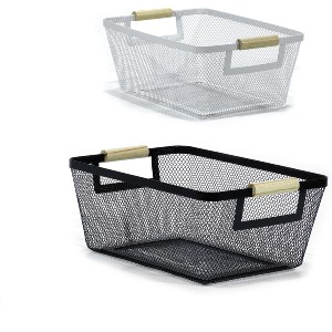 Artelibre - 06512790 ΚΑΛΑΘΙ ΛΕΥΚΟ/ΜΑΥΡΟ ΜΕΤΑΛΛΟ/ΞΥΛΟ 33X22X13.5CM 2ΤΜΧ ΣΕ 2 ΧΡΩΜΑΤΑ