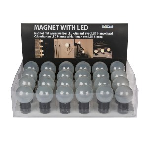 Artelibre - 06530006 ΜΑΓΝΗΤΗΣ ΜΕ ΣΤΡΟΓΓΥΛΗ ΛΑΜΠΑ LED ΜΕ ΘΕΡΜΟ ΦΩΣ ΠΛΑΣΤΙΚΟ 4.5CM ΜΠΑΤΑΡΙΑΣ