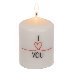 Artelibre - 06530190 ΚΕΡΙ ΚΥΛΙΝΔΡΟΣ ‘I LOVE YOU’ ΛΕΥΚΟ 6X8CM