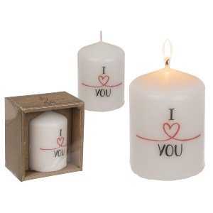 Artelibre - 06530190 ΚΕΡΙ ΚΥΛΙΝΔΡΟΣ ‘I LOVE YOU’ ΛΕΥΚΟ 6X8CM