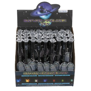 Artelibre - 06530221 ΣΤΥΛΟ FINELINER ΜΕ ΛΑΜΠΑΚΙ LED ΠΛΑΝΗΤΗΣ ΠΟΣΕΙΔΩΝΑΣ ΜΠΑΤΑΡΙΑΣ ΜΑΥΡΟ ΠΛΑΣΤΙΚΟ 21CM