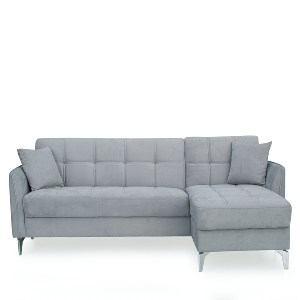Artelibre - 14210221 ΚΑΝΑΠΕΣ ΓΩΝΙΑΚΟΣ ARTELIBRE JOAQUIN ΓΚΡΙ 230X84X89CM