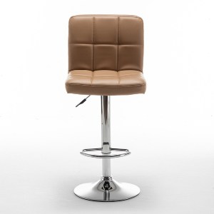 Artelibre - 14240058 ΣΚΑΜΠΟ BAR ARTELIBRE DIN ΜΕ ΠΛΑΤΗ ΠΤΥΣΣΟΜΕΝΟ CAPPUCCINO PVC/ΜΕΤΑΛΛΟ 44X50X92-113CM