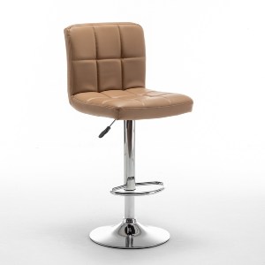 Artelibre - 14240058 ΣΚΑΜΠΟ BAR ARTELIBRE DIN ΜΕ ΠΛΑΤΗ ΠΤΥΣΣΟΜΕΝΟ CAPPUCCINO PVC/ΜΕΤΑΛΛΟ 44X50X92-113CM