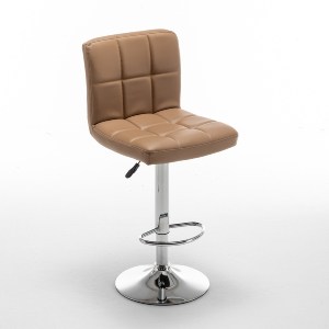 Artelibre - 14240058 ΣΚΑΜΠΟ BAR ARTELIBRE DIN ΜΕ ΠΛΑΤΗ ΠΤΥΣΣΟΜΕΝΟ CAPPUCCINO PVC/ΜΕΤΑΛΛΟ 44X50X92-113CM