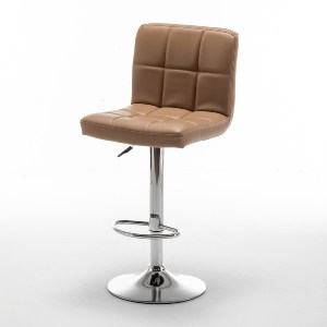Artelibre - 14240058 ΣΚΑΜΠΟ BAR ARTELIBRE DIN ΜΕ ΠΛΑΤΗ ΠΤΥΣΣΟΜΕΝΟ CAPPUCCINO PVC/ΜΕΤΑΛΛΟ 44X50X92-113CM