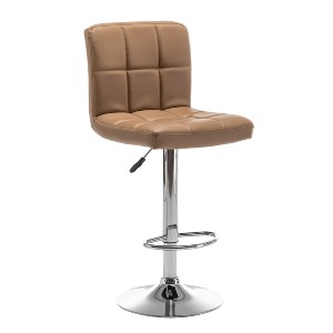 Artelibre - 14240058 ΣΚΑΜΠΟ BAR ARTELIBRE DIN ΜΕ ΠΛΑΤΗ ΠΤΥΣΣΟΜΕΝΟ CAPPUCCINO PVC/ΜΕΤΑΛΛΟ 44X50X92-113CM