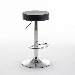 Artelibre - 14240069 ΣΚΑΜΠΟ BAR ARTELIBRE LORTHA ΠΤΥΣΣΟΜΕΝΟ ΜΑΥΡΟ PU/ΜΕΤΑΛΛΟ Φ39X64-86CM