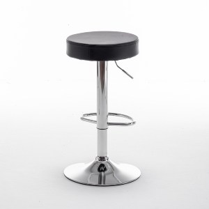 Artelibre - 14240069 ΣΚΑΜΠΟ BAR ARTELIBRE LORTHA ΠΤΥΣΣΟΜΕΝΟ ΜΑΥΡΟ PU/ΜΕΤΑΛΛΟ Φ39X64-86CM