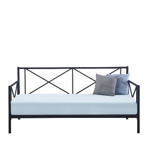 Artelibre - 14250016 ΚΡΕΒΑΤΙ ΜΟΝΟ JASMINE ΜΑΥΡΟ ΜΕΤΑΛΛΟ 208X97.6X100CM (ΣΤΡΩΜΑ 90X200CM)