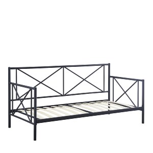 Artelibre - 14250016 ΚΡΕΒΑΤΙ ΜΟΝΟ JASMINE ΜΑΥΡΟ ΜΕΤΑΛΛΟ 208X97.6X100CM (ΣΤΡΩΜΑ 90X200CM)