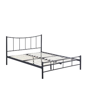 Artelibre - 14250017 ΚΡΕΒΑΤΙ ΔΙΠΛΟ ROSE ΜΑΥΡΟ ΜΕΤΑΛΛΟ 208X159X100CM (ΣΤΡΩΜΑ 150X200CM)