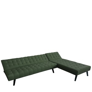 Artelibre - 14290025 ΚΑΝΑΠΕΣ ΚΡΕΒΑΤΙ ΓΩΝΙΑΚΟΣ ARTELIBRE MAGUS ΠΡΑΣΙΝΟ ΥΦΑΣΜΑ 254X77/163X74CM