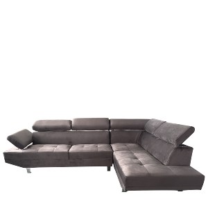 Artelibre - 14290036 ΚΑΝΑΠΕΣ ΓΩΝΙΑΚΟΣ ARTELIBRE OZMA ΓΚΡΙ ΥΦΑΣΜΑ 254X160X70CM