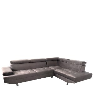 Artelibre - 14290036 ΚΑΝΑΠΕΣ ΓΩΝΙΑΚΟΣ ARTELIBRE OZMA ΓΚΡΙ ΥΦΑΣΜΑ 254X160X70CM