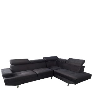 Artelibre - 14290037 ΚΑΝΑΠΕΣ ΓΩΝΙΑΚΟΣ ARTELIBRE OZMA ΜΑΥΡΟ ΥΦΑΣΜΑ 254X160X70CM